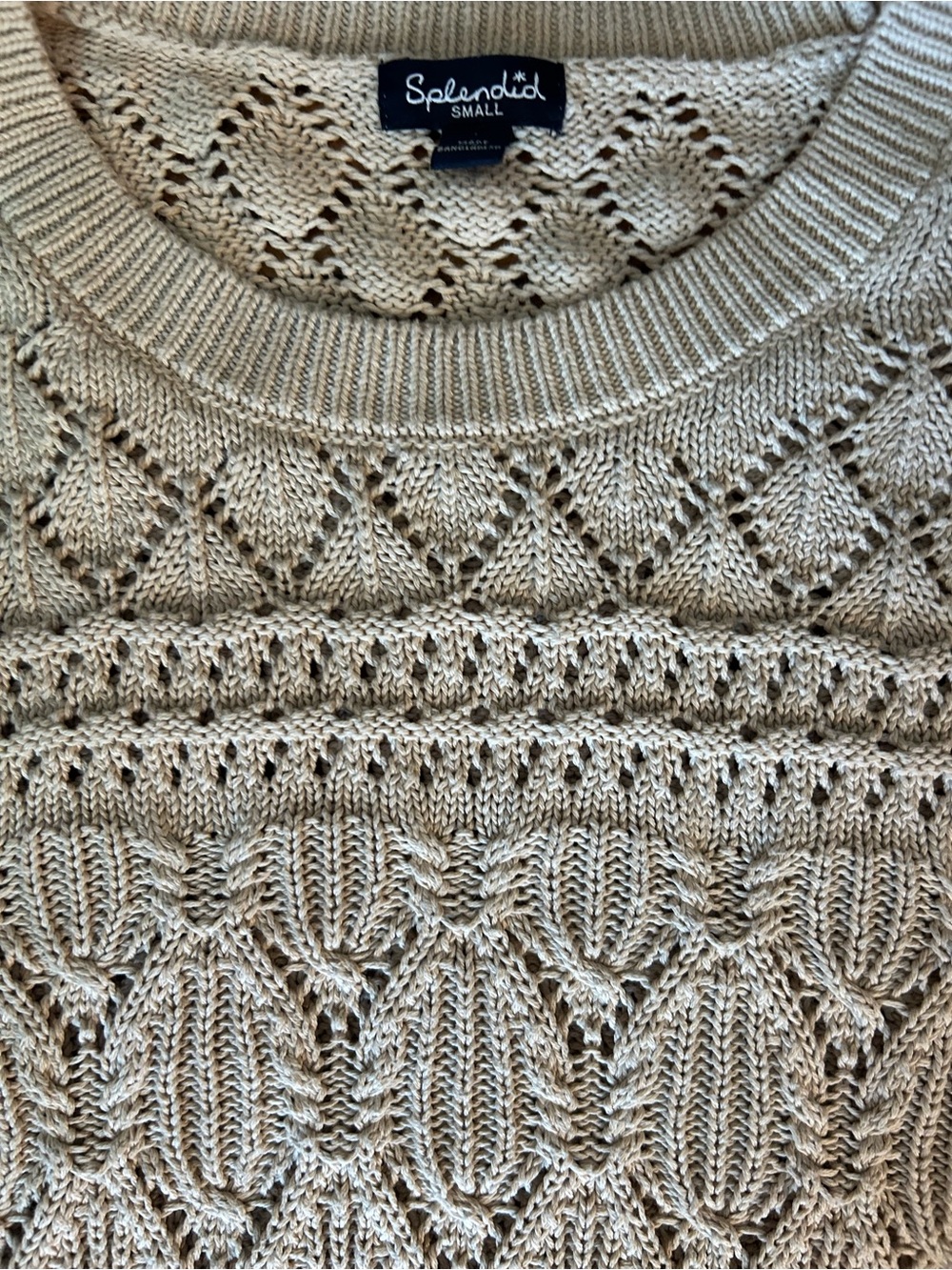 Splendid cotton short sleeved knit airy top. Small - Picture 3 of 6